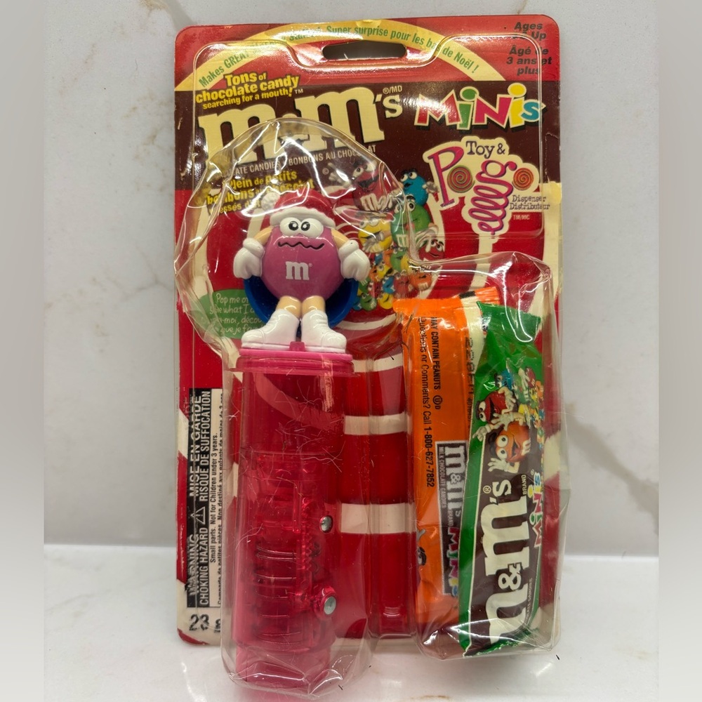 Vintage 1990s M&M Minis Christmas Candy Dispenser Set